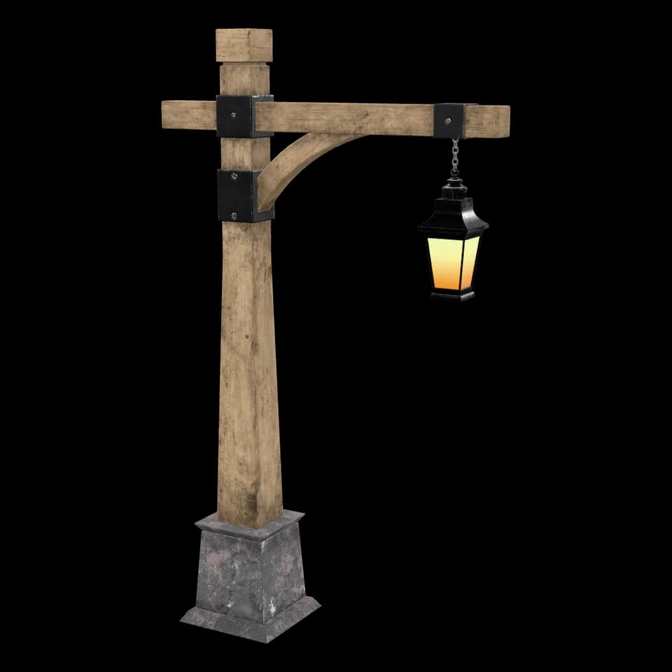 Fen Street Lamp Post, rendered in 3D